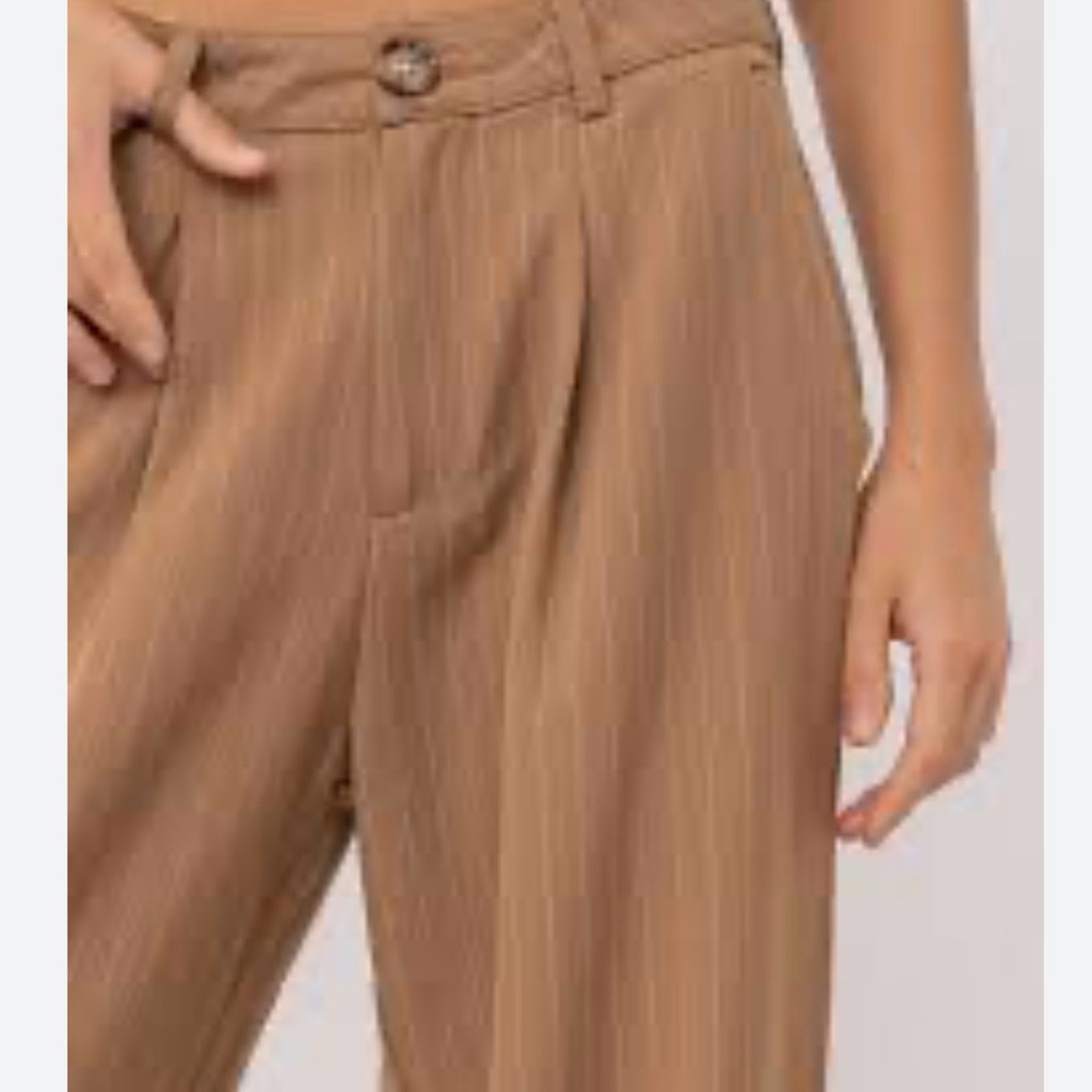 HYFVE brown Women's pinstriped Trousers size large nwt